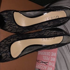 Black lace guess heels